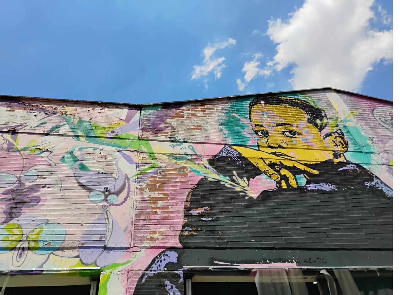 Child portrait mural