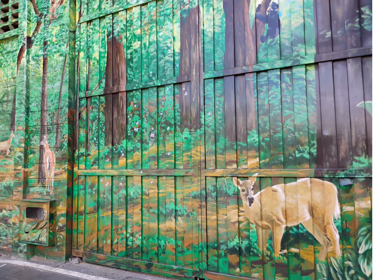 Forest deer mural