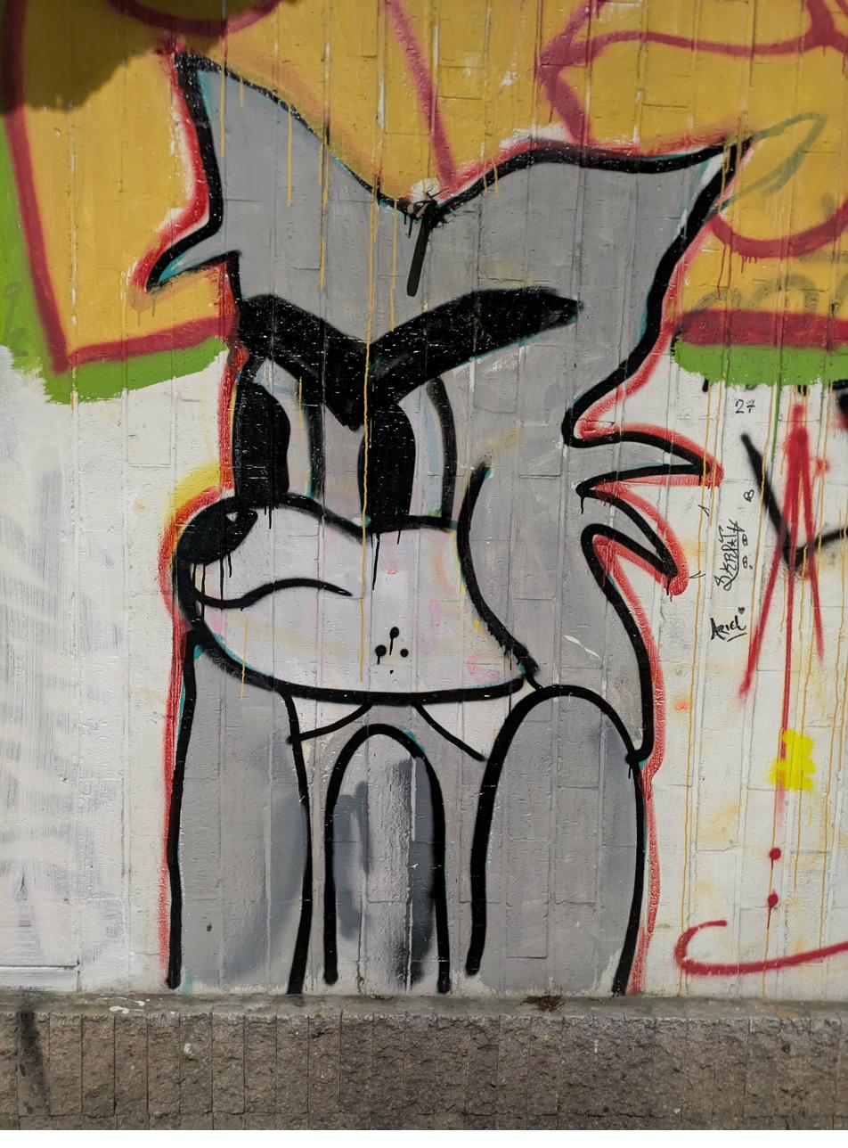 Grumpy cat graffiti character