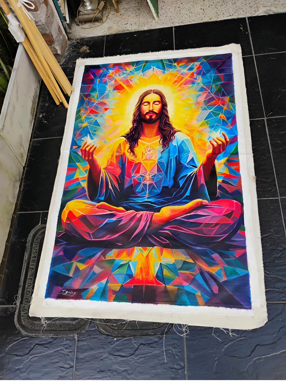 J. Builes psychedelic Jesus painting